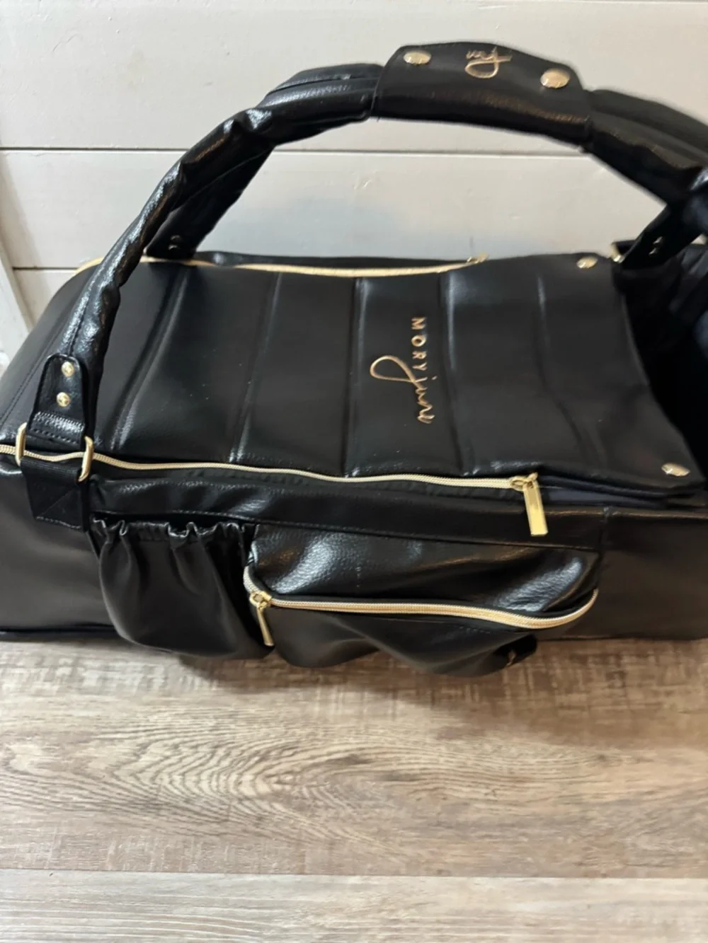 Mory June Obsidian Moses Basket Diaper Bag Black nwot